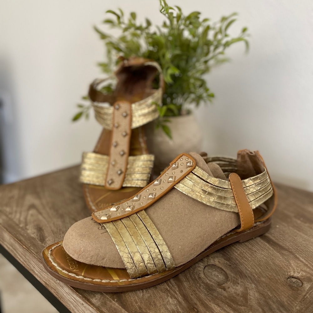 Sam & Libby Gold Gladiators sandals